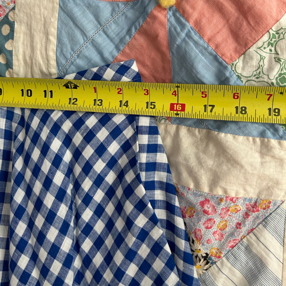 J Crew Blue & White Gingham Linen Skater Skirt - Picture 7 of 11